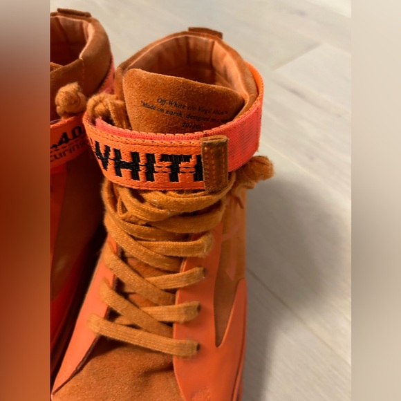 AUTHENTIC- OFF WHITE Men’s high top suede shoes size 41 - Picture 2 of 14